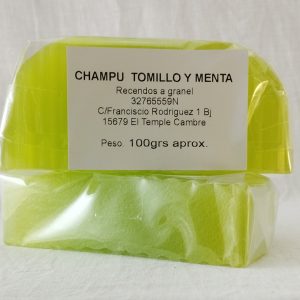 CHAMPU DE TOMILLO Y MENTA 100 grs. aprox.