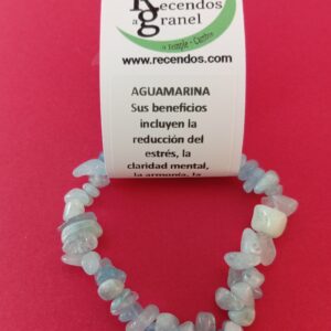 PULSERA CRISTAL AGUAMARINA CHIP