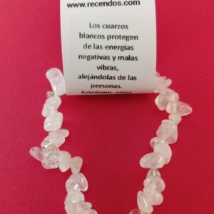 PULSERA CRISTAL CUARZO BLANCO CHIP