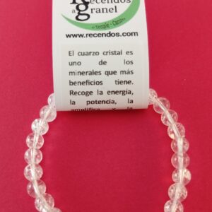 PULSERA CRISTAL CUARZO CRISTAL BOLA 6mm