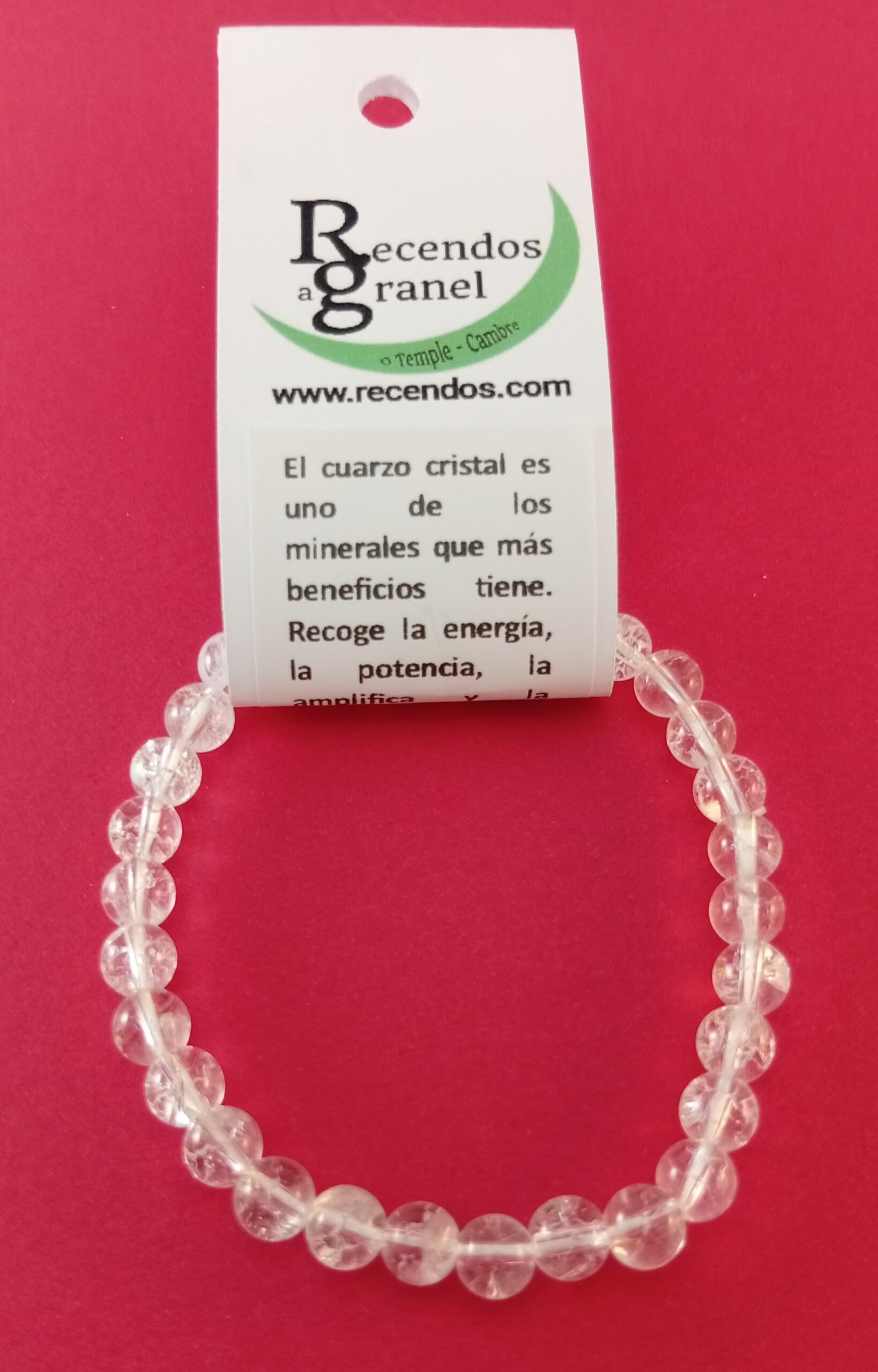 PULSERA CRISTAL CUARZO CRISTAL BOLA 6mm