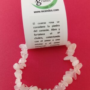 PULSERA CRISTAL CUARZO ROSA CHIP