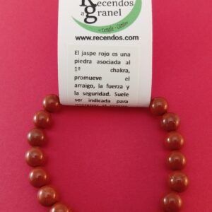 PULSERA CRISTAL JASPE ROJO BOLA 6mm