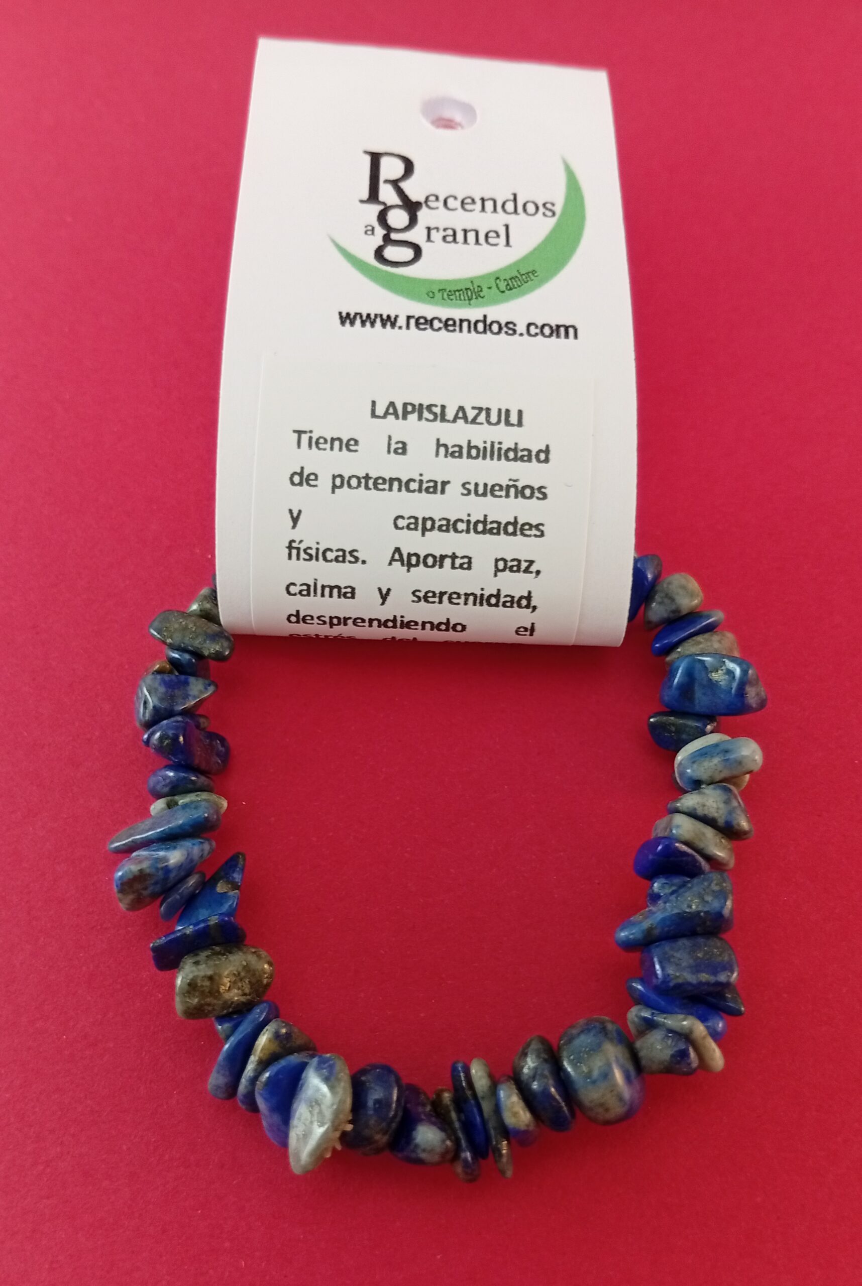 PULSERA CRISTAL LAPISLAZULI CHIP