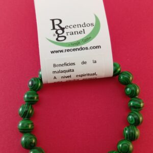 PULSERA CRISTAL MALAQUITA BOLA 6mm