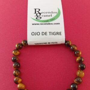 PULSERA CRISTAL OJO DE TIGRE BOLA 6mm