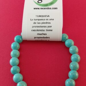 PULSERA CRISTAL TURQUESA BOLA 6mm